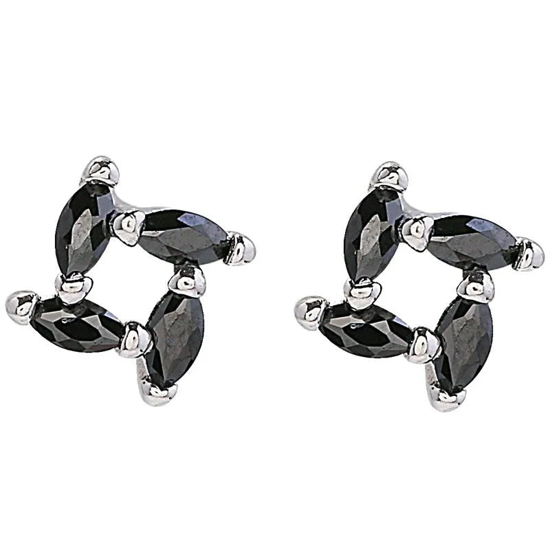 New Hot Fashion 925 Sterling Silver Crystal Square Earrings for Women Girls Gift Fashion Statement Jewelry