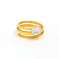 18K PVD Tarnish Free & Waterproof Multi-layer Spiral Red Clear Cubic Water Drop Zirconia Stainless Steel Ring Jewelry