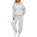 Women's Custom Logo 2021 Two-Piece Jogger Sweat Pants and Hoodie Set Stackable Tracksuit with Logo