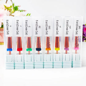 5 in 1 Nail Drill Bit Tapered Carbide Tungsten Nail Drills Bits Milling Cutter for Manicure Remove Cuticle Gel