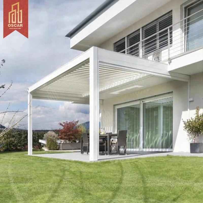 Outdoor Garden Hardtop Fixed Roof Gazebo Waterproof Storage Sheds Backyard Canopy Aluminum Carport for Parking Pergola
