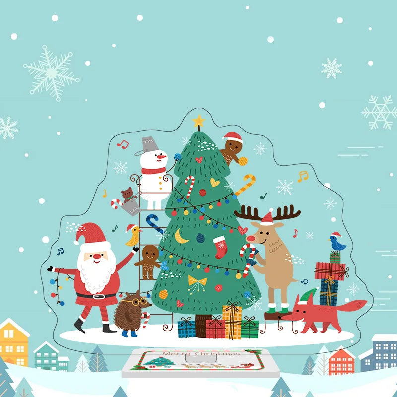 Custom Eco-Friendly Cartoon Anime Wedding Christmas Tree Decoration Bauble Standee with Custom Color Made of Plastic