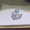 Silver 925 Original 2 Carat Brilliant Cut Diamond Test Past D Color Water Drop Moissanite Ring for Women Gift Gemstone Jewelry