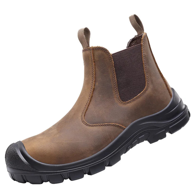 Newstyle Genuine Leather Chelsea Work Casual Sports Low Cut Woman Engineering Expensive Working Safety Boots for Men