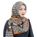 Floral Pattern Luxury Style Silk Satin Jersey Fabric Muslim Hijab for Women Fashionable Middle East Design