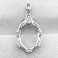 Sterling Silver 13*17mm Semi Mount Pendant Empty Frame Blank Support Setting S925 Base Holder Without Center Stone for DIY Inlay