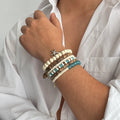 6Pcs/Set Boho Colorful Wood Glass Beaded Starfish Pendant Bracelets for Men Vintage Male Hand Chains Fashion Jewelry Accessories