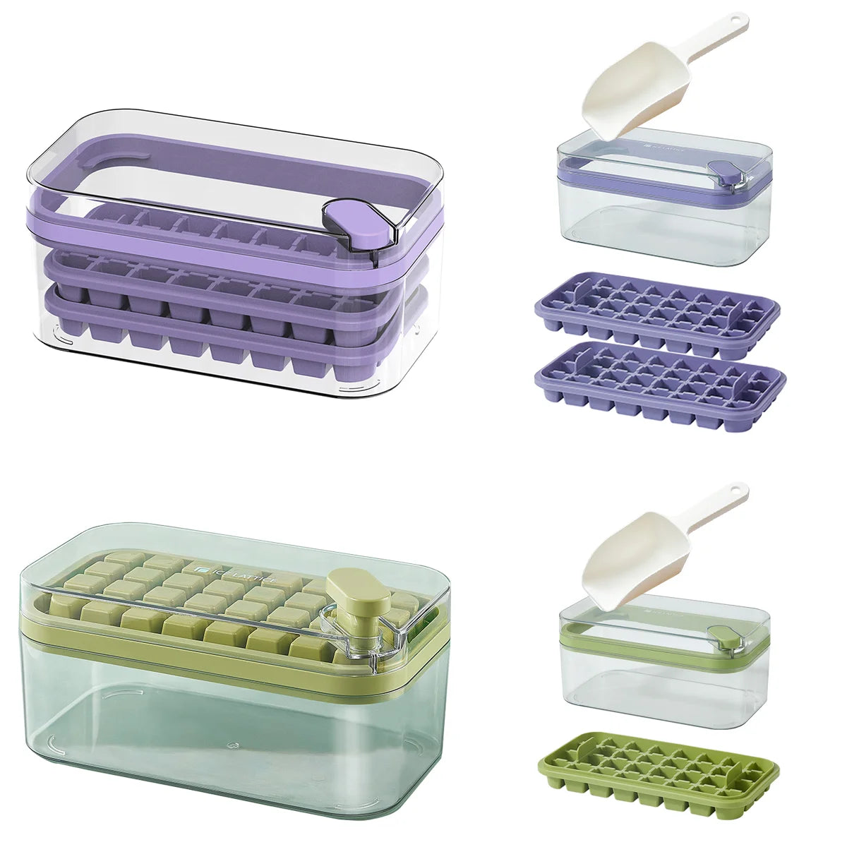 No Touch Ice Hands Free Ice Making Tray Touchless Tasteproof 32 64 Cavity Ice Maker Cube Mold with for Whiskey for Home