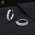 Trendy White 18K Gold Plated 925 Sterling Silver Huggie Bijoux 4MM Moissanite Chunky Stud Hoop Earrings for Women Men