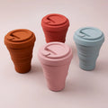Customized Silicone Collapsible Coffee Cup With Lids Travel Reusable Foldable Coffee Drink Cup