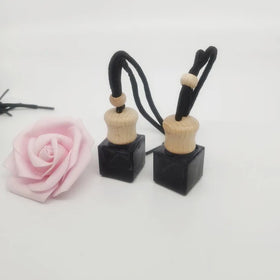 8ml Cheap Price Ball Shape 5ml Black Square Hanging Car Bottle Custom Car Perfume Air Freshener Perfume Oil Bottle