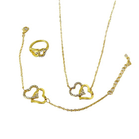 2024 New Watch Europe and America Simple and Versatile Double Love Necklace Bracelet Earrings Bracelet Jewelry