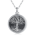 925 Sterling Silver Personalized Keepsake  Tree of Life Cremation Urn Pendant Necklace