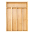 Premium Solid Bamboo Lacquer Finish Single Tier Kitchen Tableware Storage Drawer Organizer Multifunction American Style
