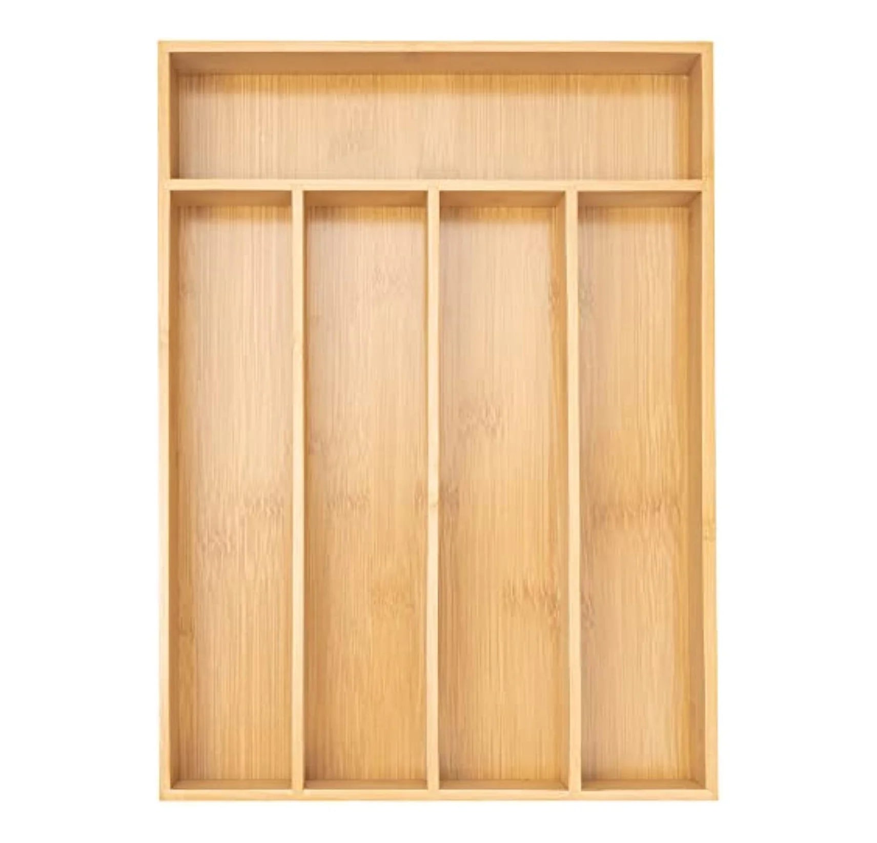 Premium Solid Bamboo Lacquer Finish Single Tier Kitchen Tableware Storage Drawer Organizer Multifunction American Style