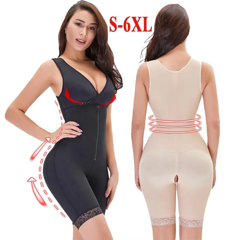Colombian Girdle Thigh Waist Trainer Plus Sized Body Shapewear Corse Zip Bodysuit Mujer Gaines Amincissantes Fajas Modeladoras