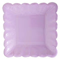 10inch Event Party Supplies Embossed Paper Plates Creative Square Shaped for Birthday Weddings Valentine 8pcs