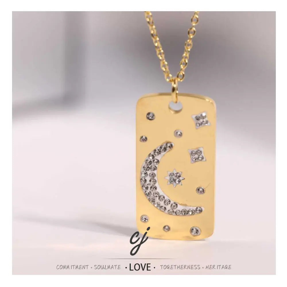 Carline Fashion Wholesale Fine Elegant Stainless Steel Minimalist Gold Plated Trendy Pendant Simple Design Necklace for Women