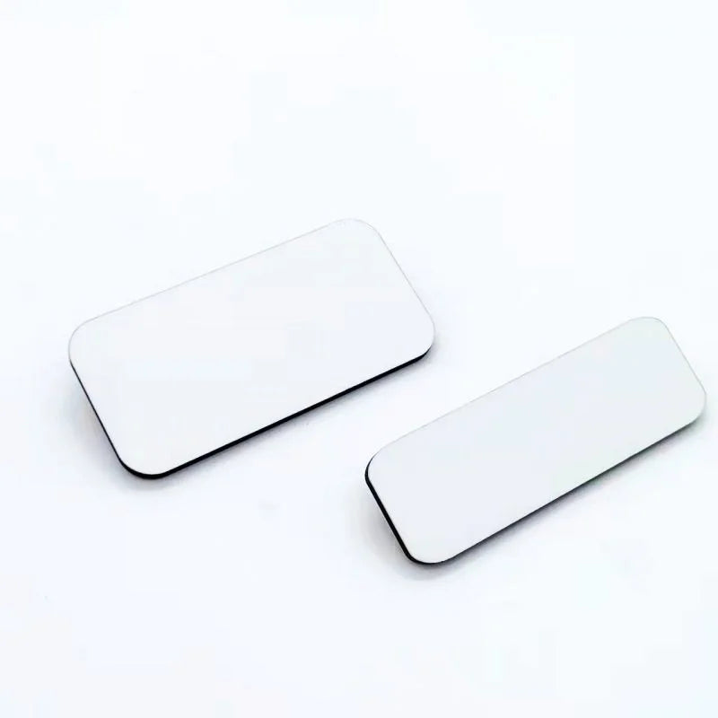 Qualisub Personalized 3*1 Inch MDF Pin Badges Sublimation Name Tag Sublimation Pin Badges DIY  Design