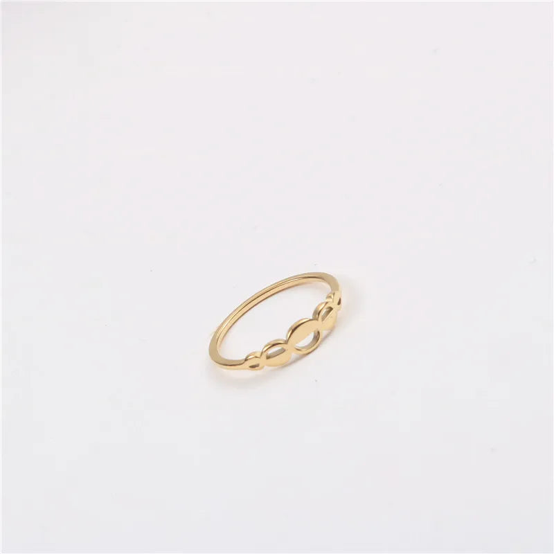Joolim Jewelry Wholesale 18K Gold Plated Round Hollow Out Stainless Steel Rings for Women Rings