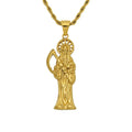 Factory New Design Personalized 316L Stainless Steel Jewelry 18k Gold Plated Scythe Death Pendant Necklace for Men