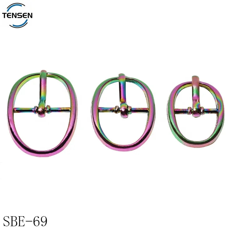 Hot Selling Various Rainbow Buckle Straps Small Safe Shoes Buckle Decoration Wholesale Bikini Accessory with Pin Adjuster Lock
