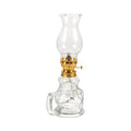 Retro Luxury Glass Kerosene Lamp Sturdy Metal Temple Oil Lamp Stylish Home Decorative Centerpiece for Easter Other Candle