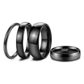 OAHLAN Wholesale Dropshipping 2/4/6/8mm High Polished Classic Black Domed Tungsten Carbide Rings for Men Women Wedding Gift