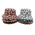 Landfond Women Leopard Printed Fashion Black Bulk Cotton Designer Reversible Bucket Hats Custom Logo for Street Sport Travel