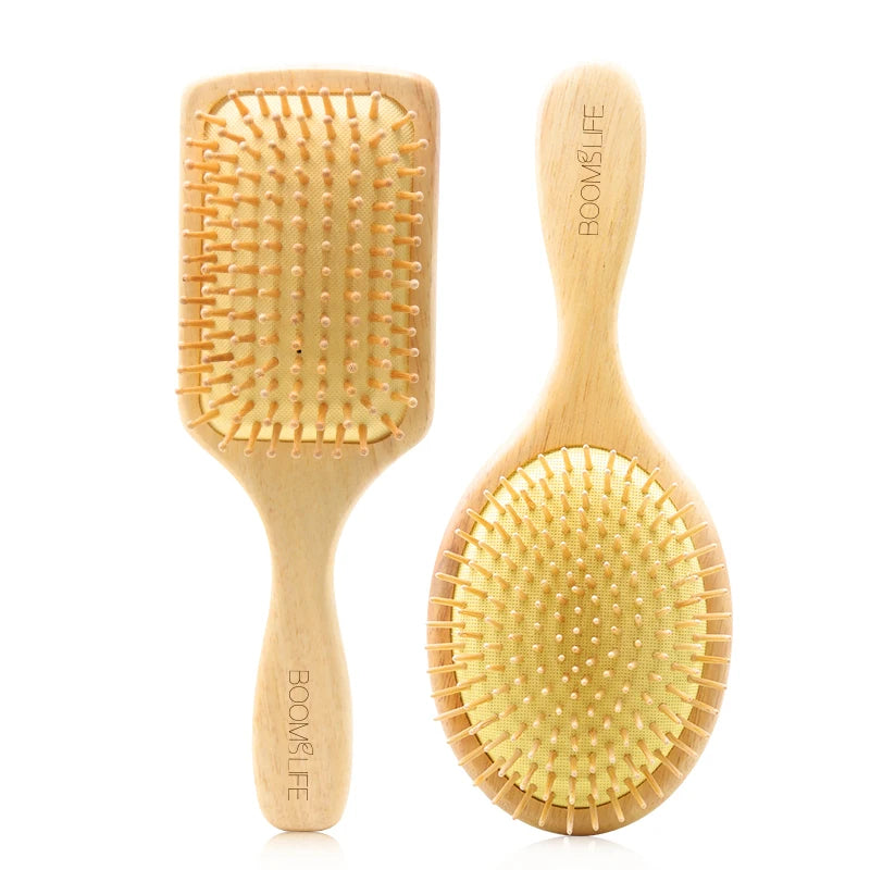 Biodegradable Hair Brush Oak Wooden Big Round Eco Friendly Extension Cushion Brush 100% Natural Material