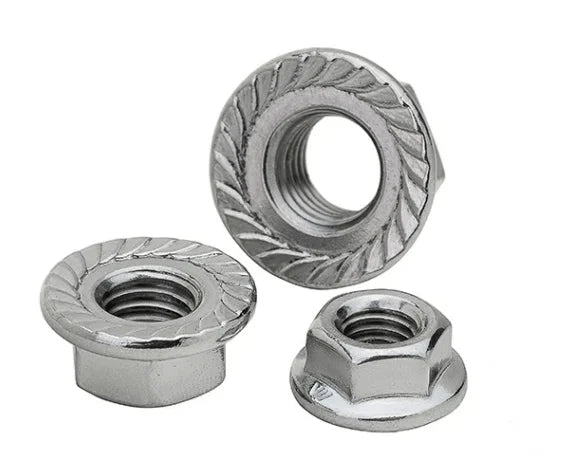 M3- M16 DIN6923 304 Stainless Steel Hex Flange Serrated Lock Nuts