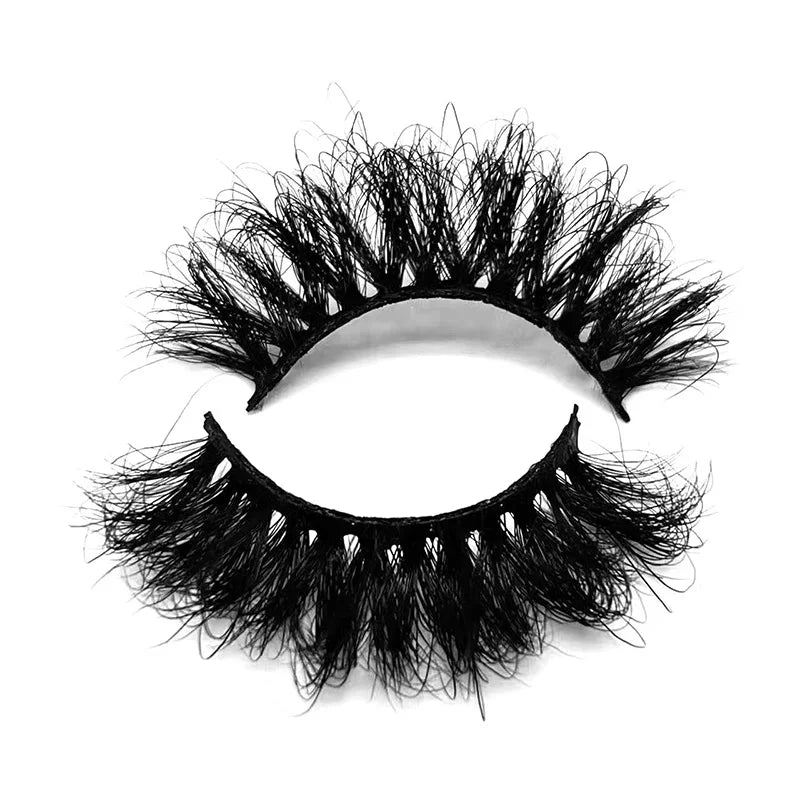 New Trend Wholesale 25MM Mink Eye Lashes D Full Strip Russian Mink Lashes Premium Handmade 3D Mink Lashes