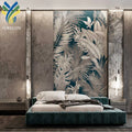 YKMP 094 Custom Painting Modern Wall Decor Embossed PVC Floral Tropical Wall Paper Mural Green Leaves Waterproof Wallpaper