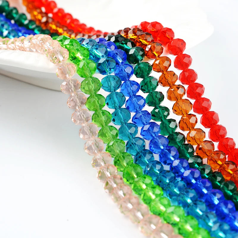 3mm Glass Beads Rondelle Faceted Crystal Loose Beads for Jewelry Making
