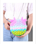 New Popping Silicone Its Stress Reliever Popit Handbag Push Bubble Pop Sensory It Fidget Totes Shoulder Sling Mini Bag for Kids