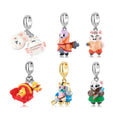 Designer Cosplay Animal Charms 925 Sterling Sliver Miner Cat Enamel Pendant Fit Original Women Beads Bracelet Necklace Jewelry