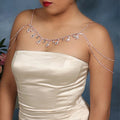Bohemian Luxury Jewelry Women Water Drop Crystal Rhinestone Wedding Bridal Party Body Shoulder Chain