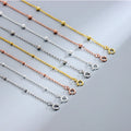 Wholesale Italian 925 Sterling Silver Small Beaded Chain Necklace 18K Gold Plated Round Ball Chain Jewelry for Women