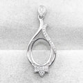 Sterling Silver 10*13mm Semi Mount Pendant Empty Frame Blank Support Setting S925 Base Holder Without Center Stone for DIY Inlay
