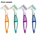 Denture Cleaning Brush Portable Cleaning for Denture Care Denture Cleaner with Multi-Layered Soft Bristles and Dual Angled