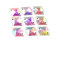 Fancy Luxury 3D Flatback Sew-on Resin Drop Rivoli Shape Rhinestone for Nail Art Shoes Bags Garments