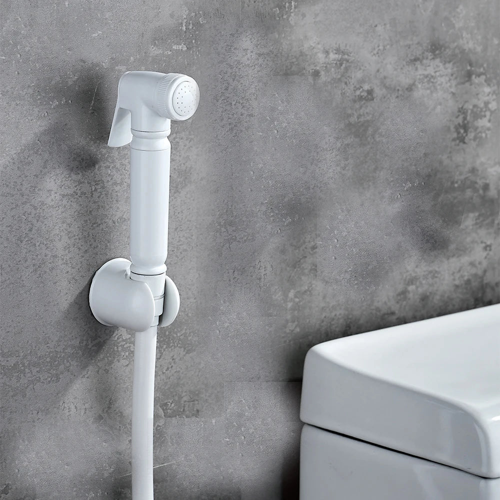 1F0128-HLB Modern Wall-mounted Portable White ABS Toilet Shower Bidet Plastic Shattaf Sprayer for Bathroom