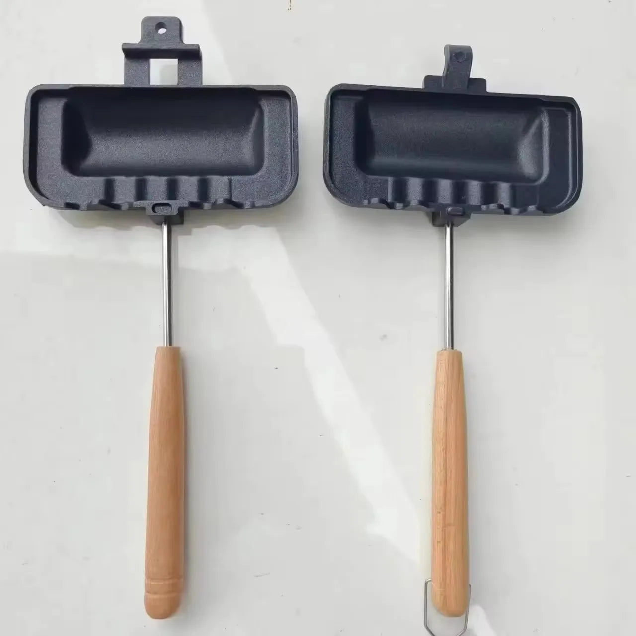 Mini Double Cast Iron Grill Pan Baking Waffle Maker Small Toaster Double Sandwich Baking Frying Pan
