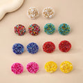Bohemia Handmade Glass Beads Chandelier Earrings Colorful Seed Beads Cluster Stud Beaded Ball for Sharp Stud Earring Fashion