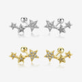 FUAMAY Aretes Stud Earrings 925 Sterling Silver Stars Earrings With Zircon