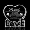 25 Year Wedding Gifts Crystal Photo Paperweight 2D Personalized Memorial 25th Years Anniversary Laser Cube Birthday Gifts