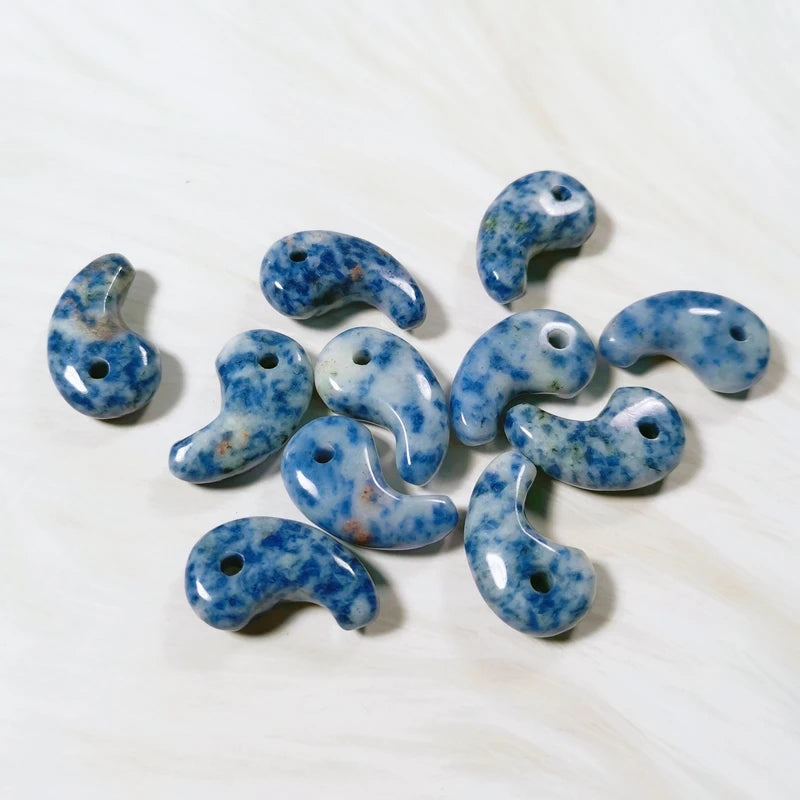HZ Chakra Crystal Small Hanging Ornament Agate Magatama Pendant For Fashion Party Blue Spot Jasper Magatama Jewelry