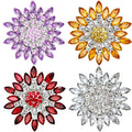 New Designer Brooches Women Big Flower Crystal Brooch Pins for Women Rhinestone Brooch Clothes Metal Pin Fashion Jewelry Gifts