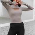 Sexy Yoga Top for Women Custom Logo Breathable Summer Long Sleeve Padded Workout Fitness Tops Gym Shirts