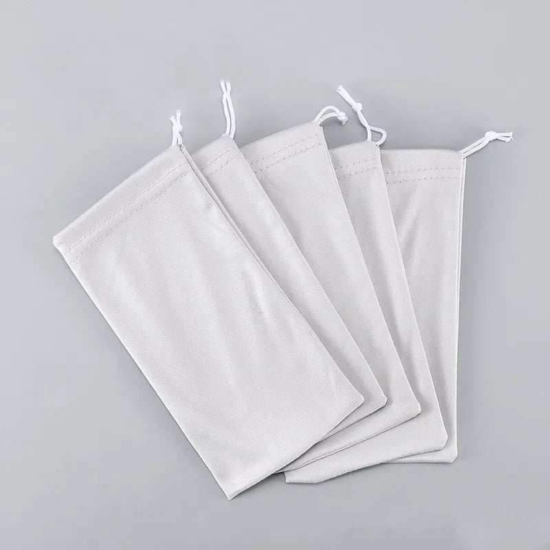 Portable Microfiber Drawstring Eyewear Storage Bag Soft Cloth Pouch for Glasses Earphones Jewelry